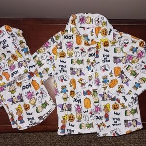 Peanuts Halloween Kids Flannel Pajamas Size 3t Toddler Children's
